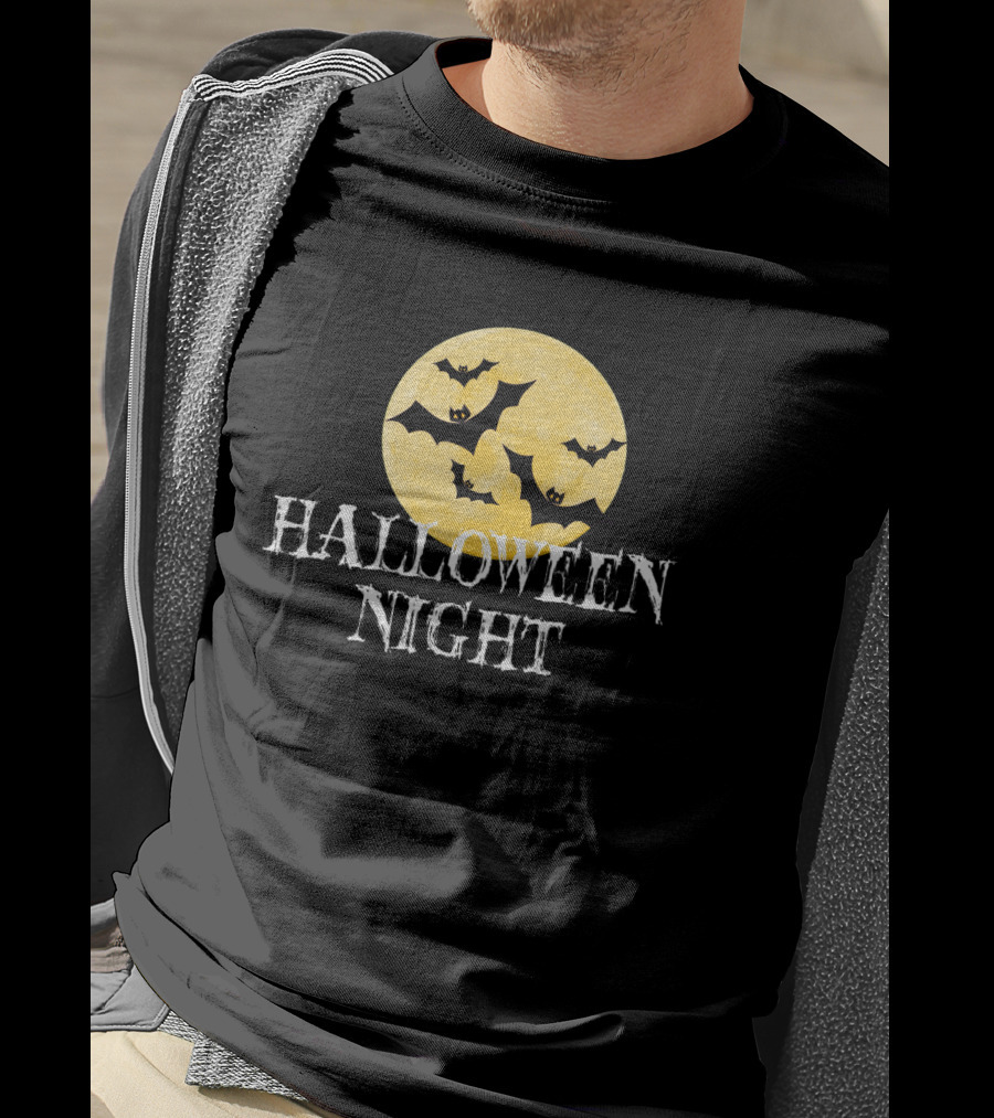 Halloween Night Horror Bats Moon T-Shirt