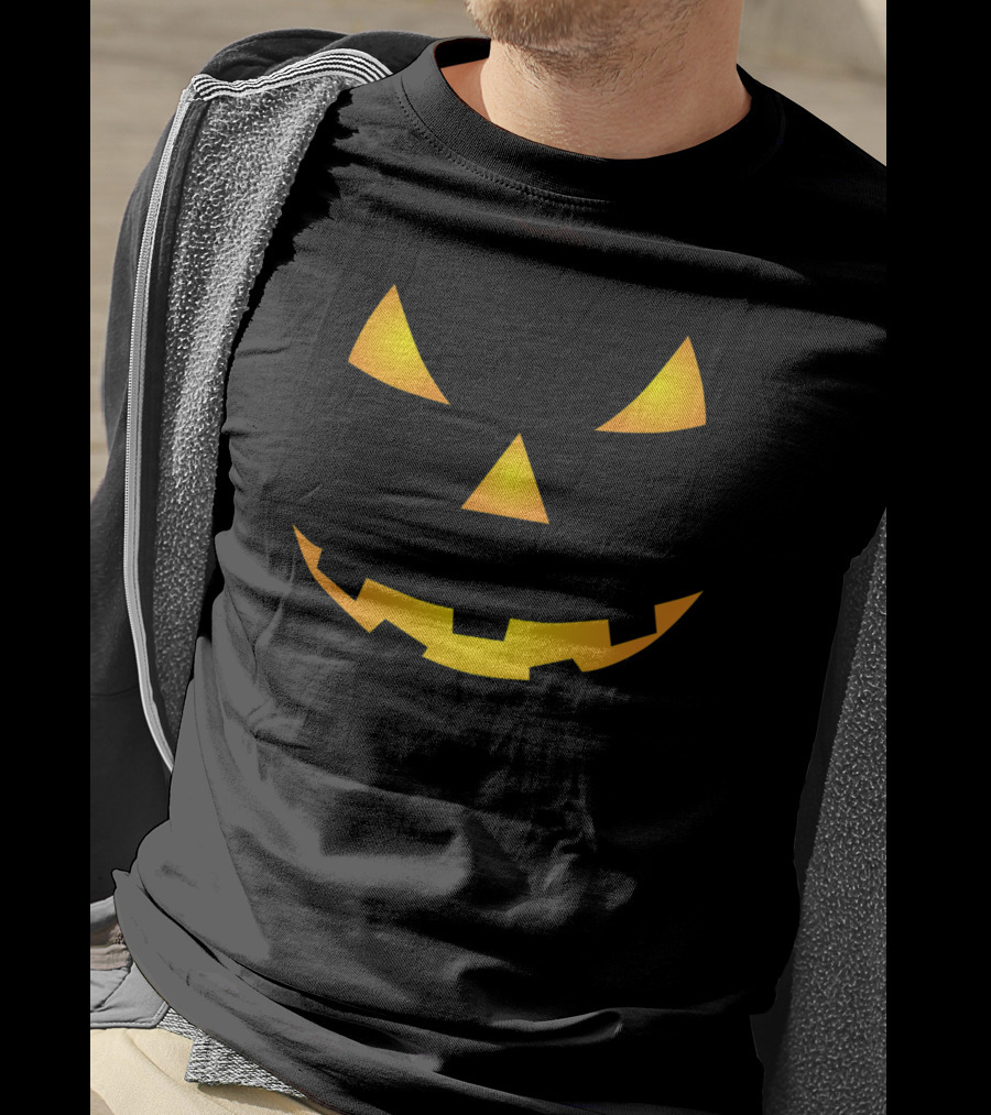 Halloween Pumpkin Face Glowing Smile T-Shirt