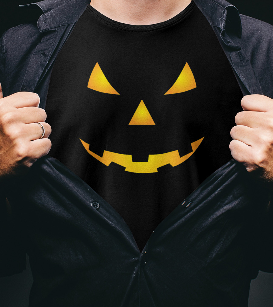 Halloween Pumpkin Face Glowing Smile T-Shirt