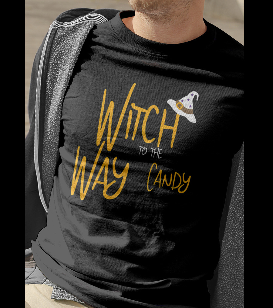 Witch Way To The Candy Halloween Witch T-Shirt