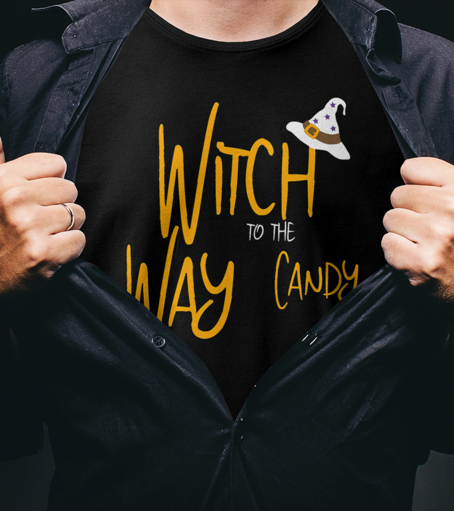 Witch Way To The Candy Halloween Witch T-Shirt