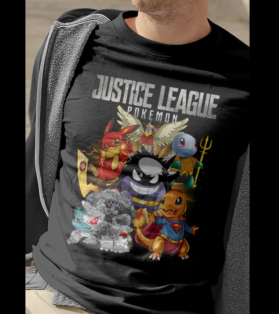 Justice League Pokemon Mashup Characters T-Shirt