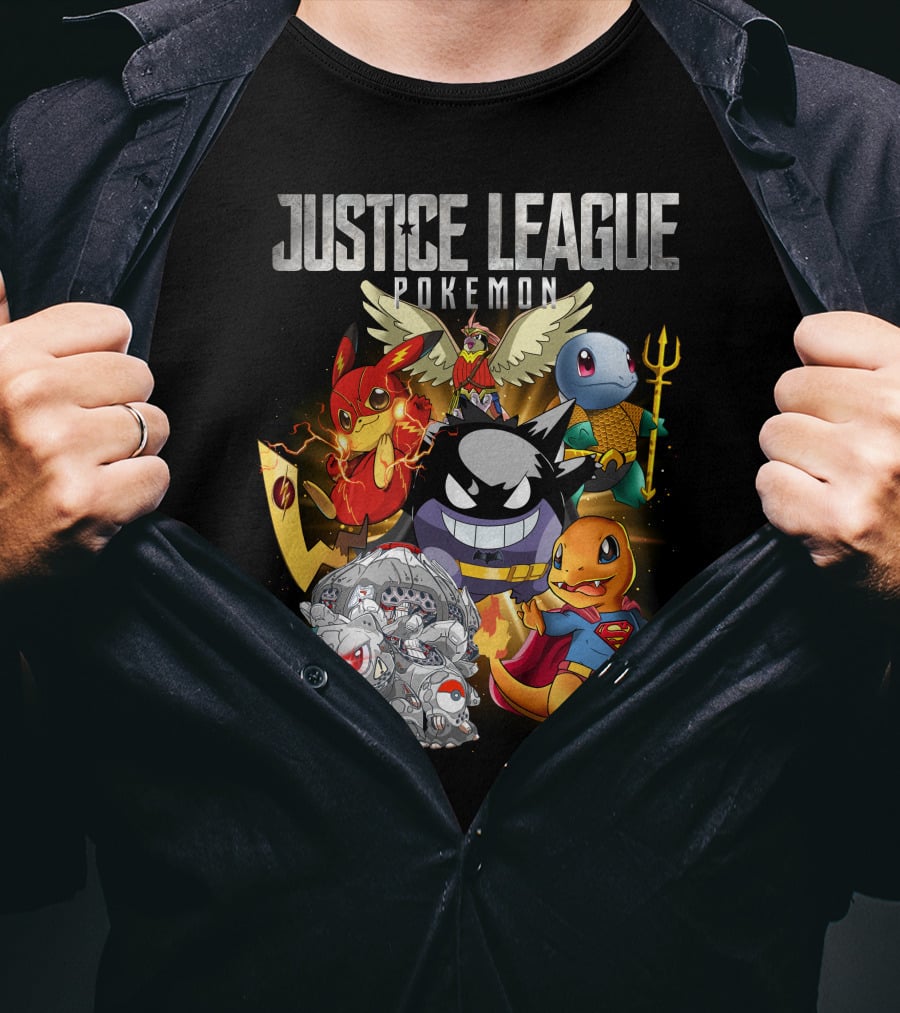 Justice League Pokemon Mashup Characters T-Shirt