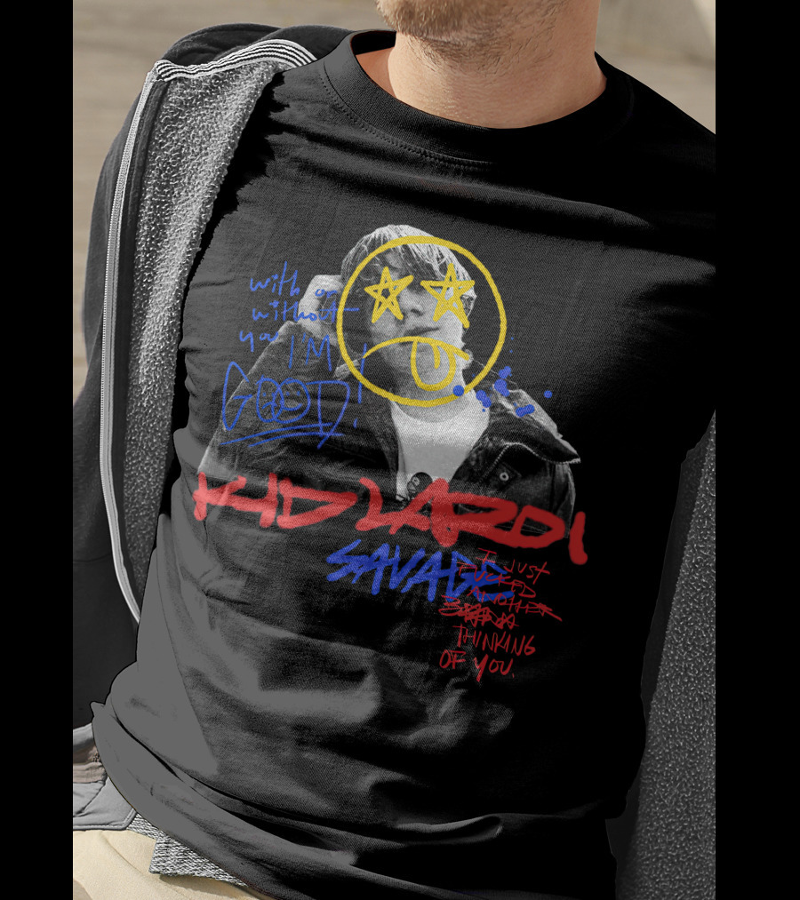 Kid Laroi Savage Thinking Of You Star Face Graffiti T-Shirt