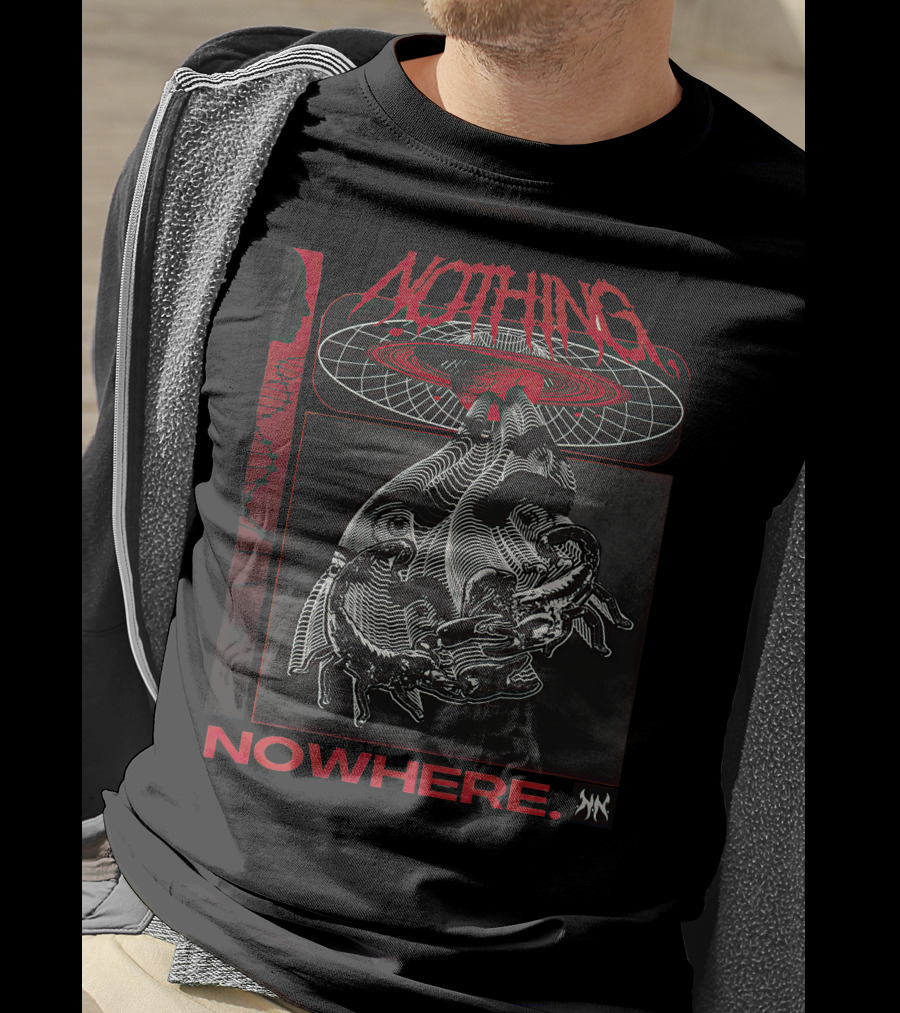 NOTHING NOWHERE 3D Abstract Creatures Red And Black T-Shirt