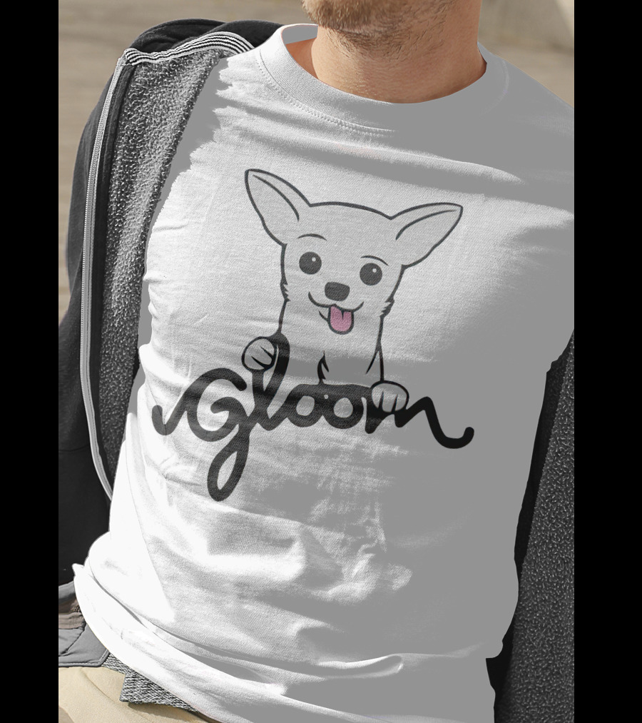 Gloom Cute Dog Cartoon Posing With Lively Expression T-Shirt