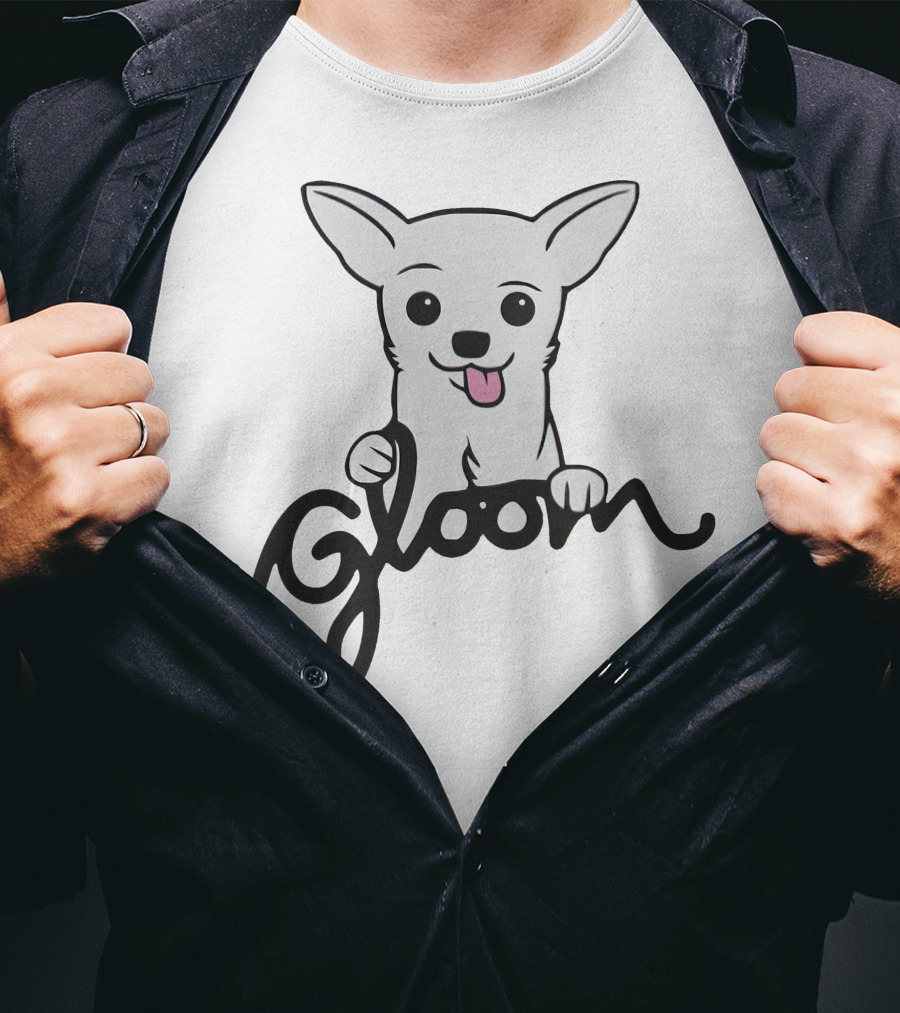 Gloom Cute Dog Cartoon Posing With Lively Expression T-Shirt