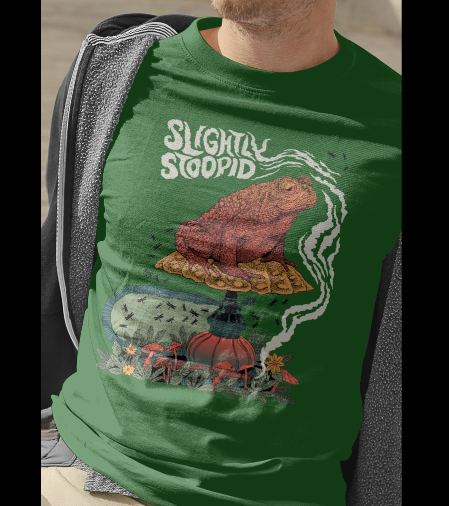Slightly Stoopid Toad On Hookah With Mushrooms And Smoke T-Shirt