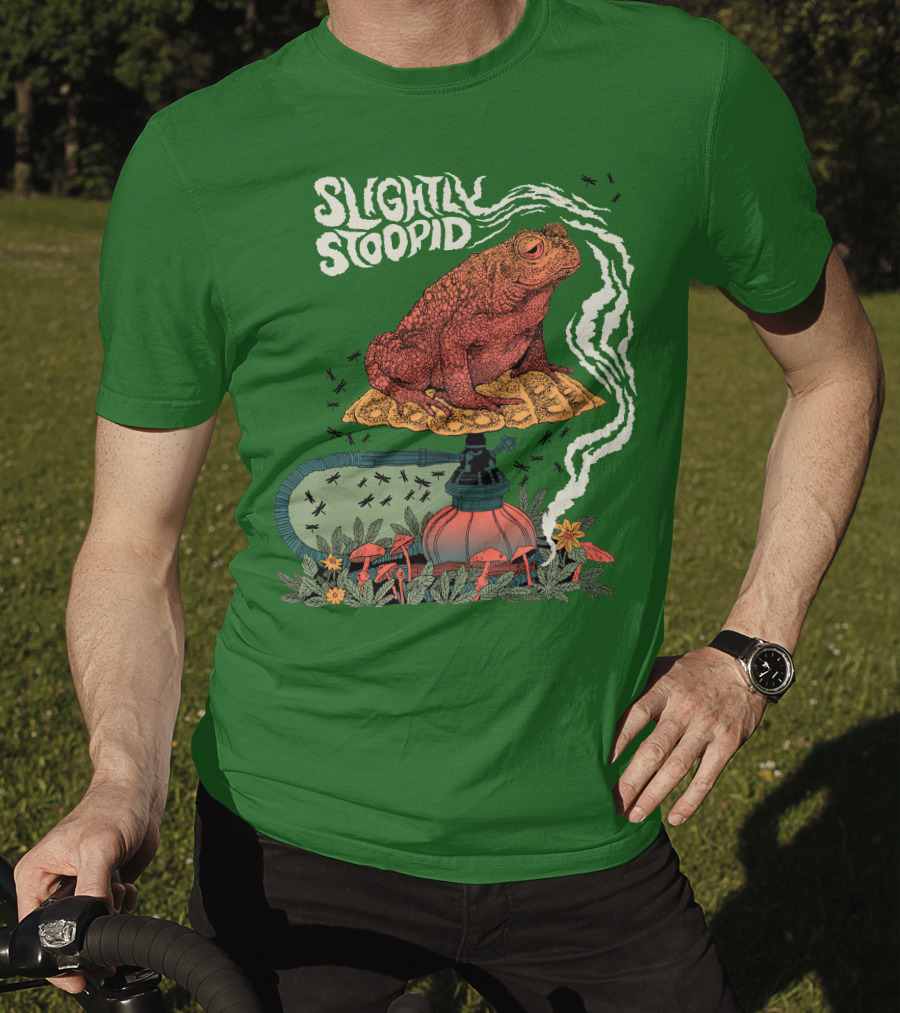 Slightly Stoopid Toad On Hookah With Mushrooms And Smoke T-Shirt