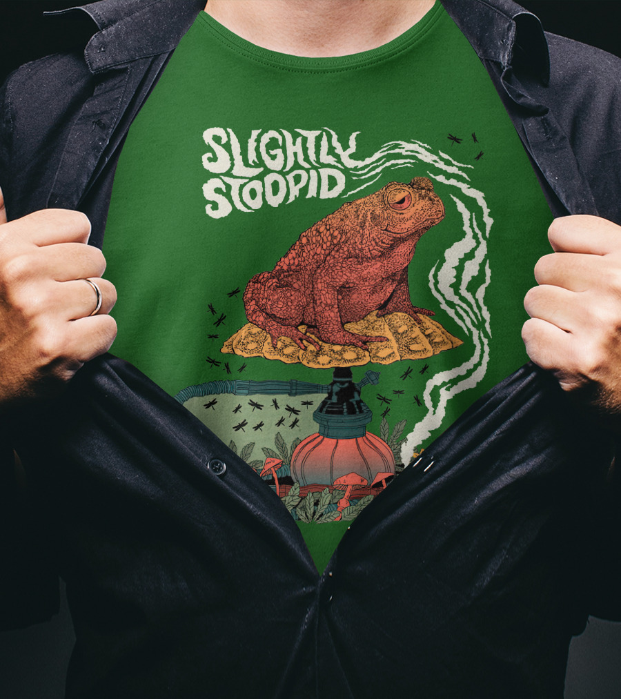 Slightly Stoopid Toad On Hookah With Mushrooms And Smoke T-Shirt