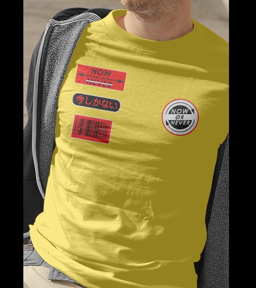 Now Or Never Colby Brock Merch Japanese Text Barcode T-Shirt