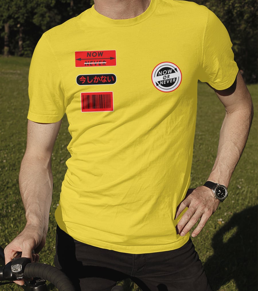 Now Or Never Colby Brock Merch Japanese Text Barcode T-Shirt