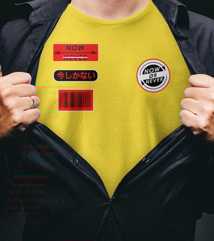 Now Or Never Colby Brock Merch Japanese Text Barcode T-Shirt
