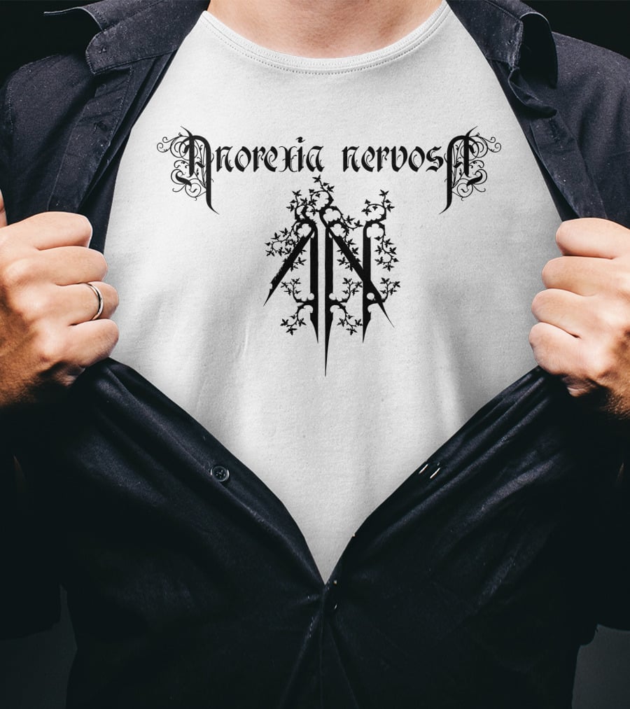 Anorexia Nervosa AN Symbol Floral Gothic T-Shirt