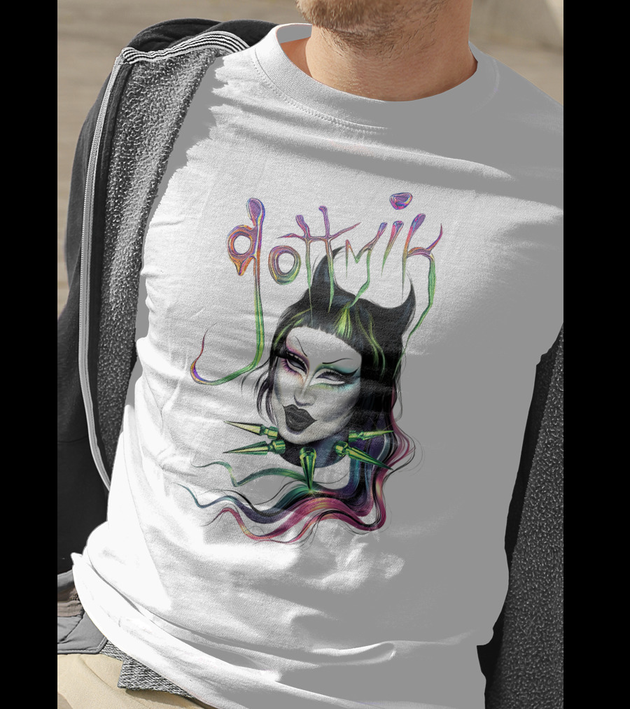Gottmik Black Cat Ears Spiked Collar Colorful Face T-Shirt