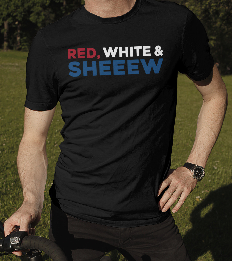 RED, WHITE And SHEEEW Beef Cake Merch T-Shirt