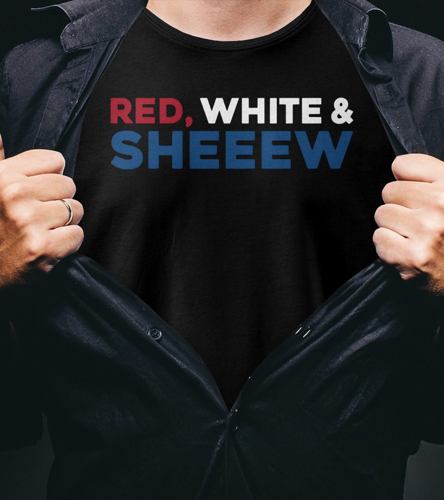 RED, WHITE And SHEEEW Beef Cake Merch T-Shirt