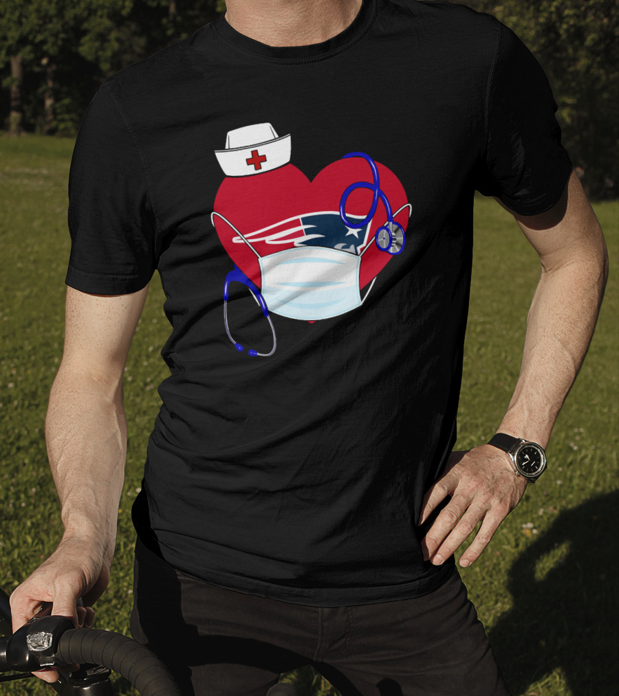 Heart Patriots Nurse Healthcare Mask Stethoscope T-Shirt