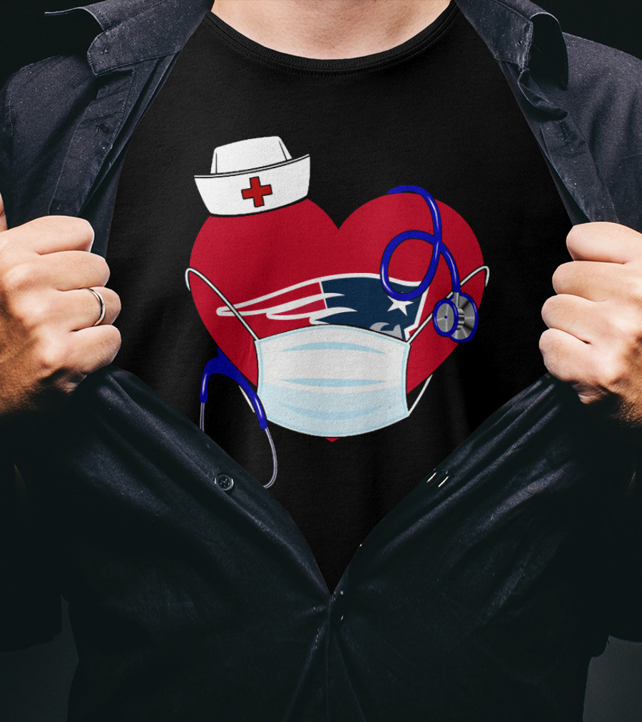 Heart Patriots Nurse Healthcare Mask Stethoscope T-Shirt