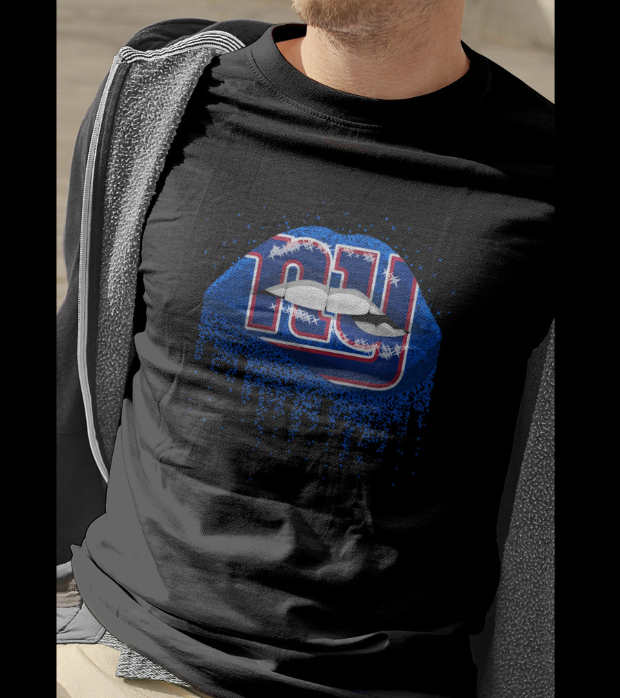 New York Giants Lips Dripping Blue T-Shirt