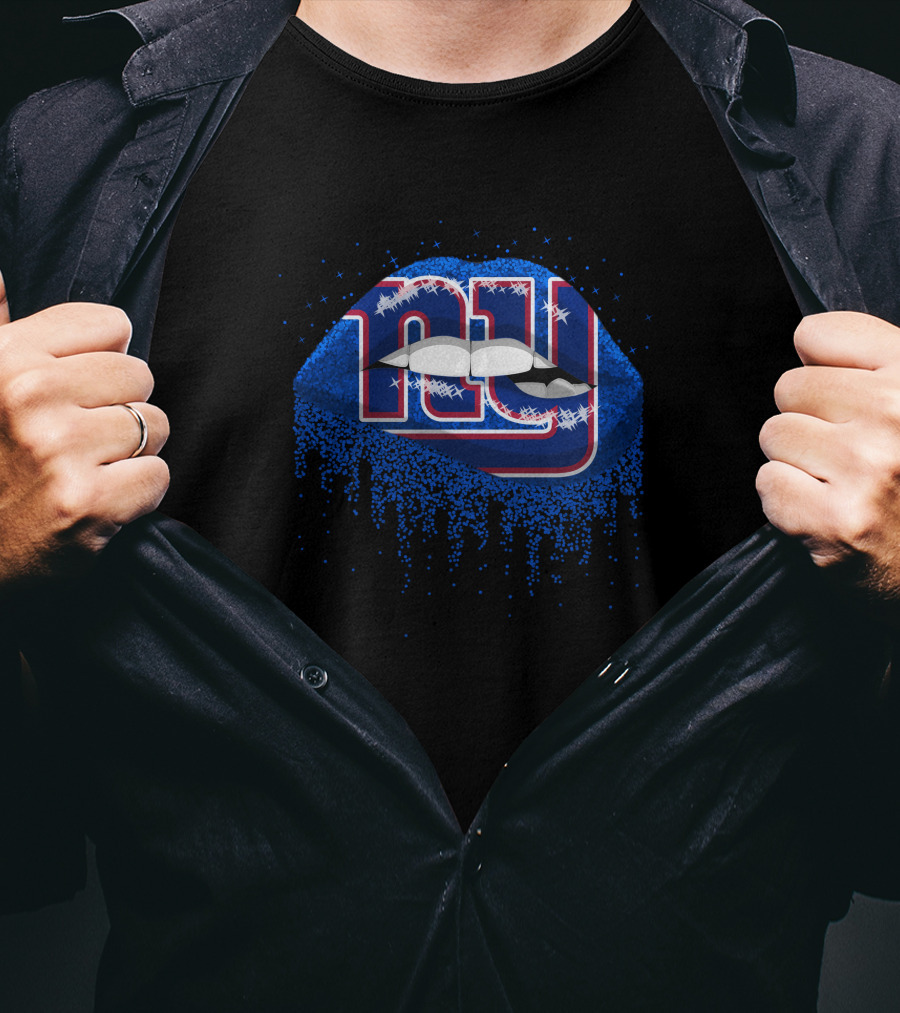 New York Giants Lips Dripping Blue T-Shirt