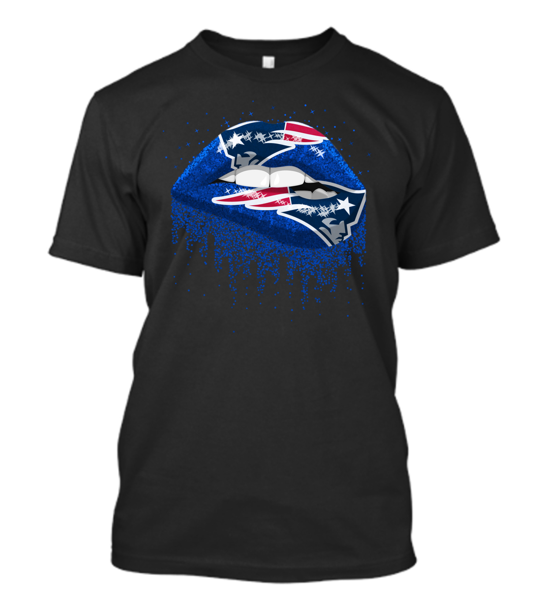 New England Patriots Blue Lips T-Shirt
