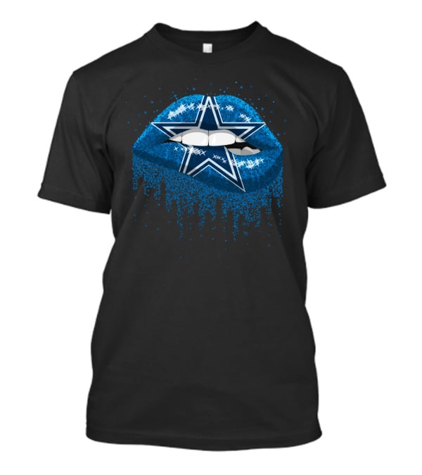 Dallas Cowboys Star Glitter Lips T-Shirt