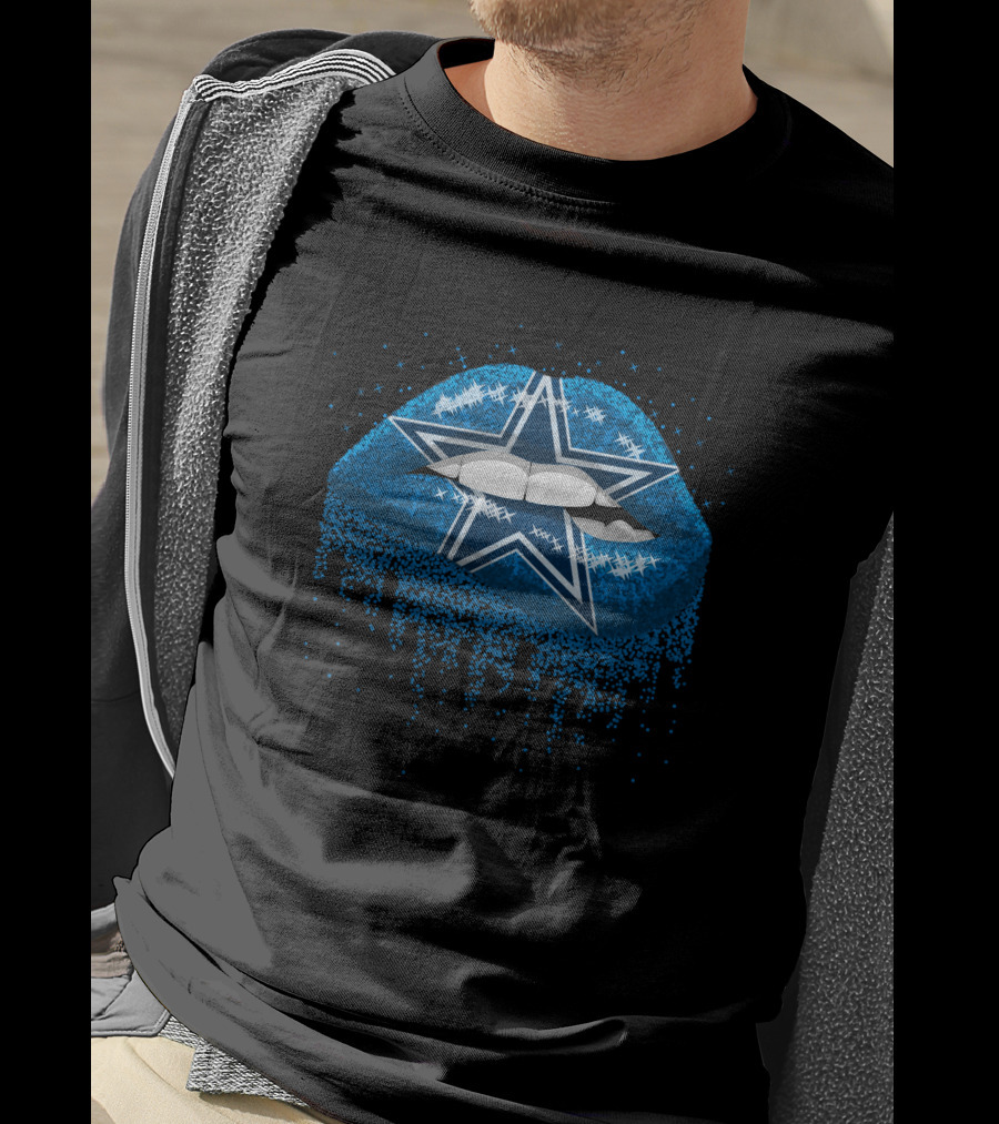 Dallas Cowboys Star Glitter Lips T-Shirt