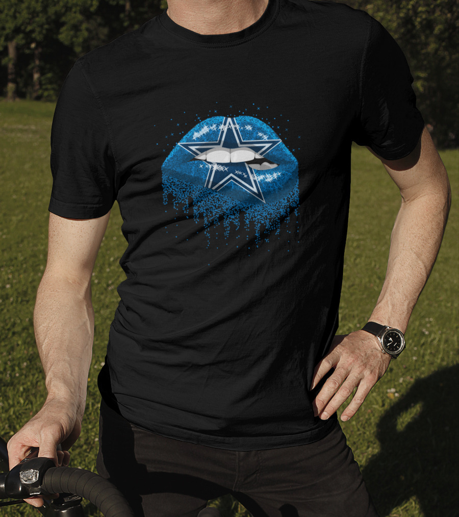 Dallas Cowboys Star Glitter Lips T-Shirt