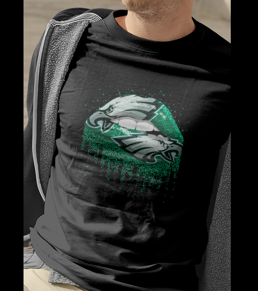 Philadelphia Eagles Glitter Lips T-Shirt