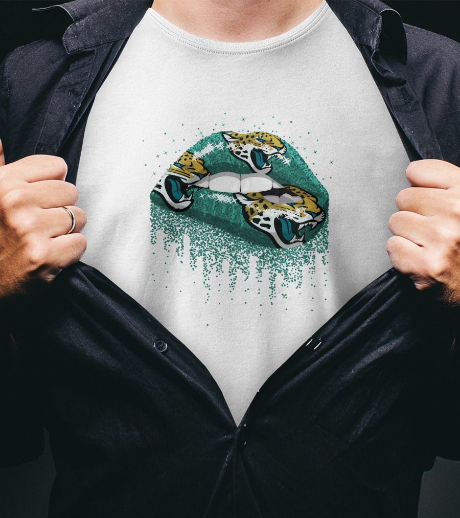 Jacksonville Jaguars Sparkle Lips With Jaguar T-Shirt