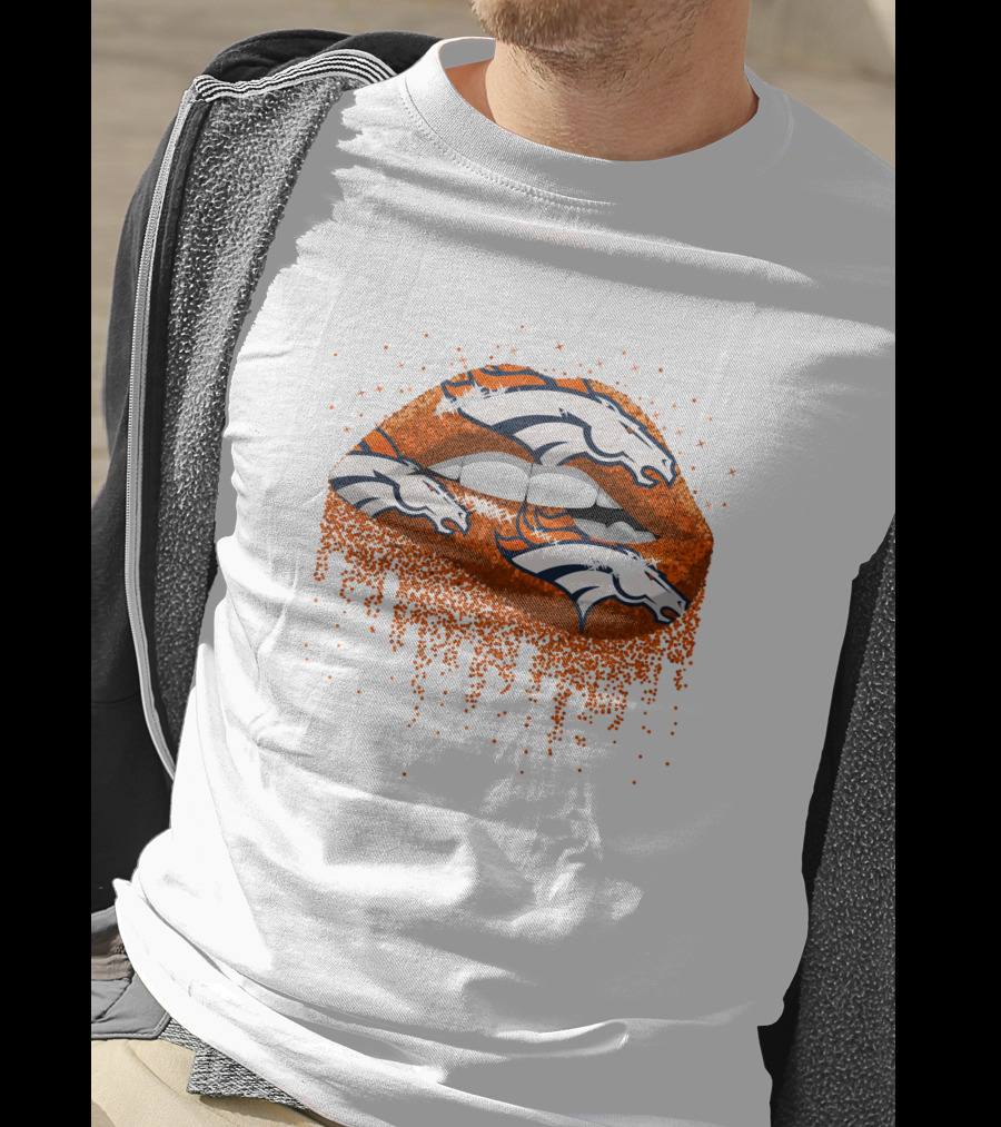 Denver Broncos Glitter Lips T-Shirt
