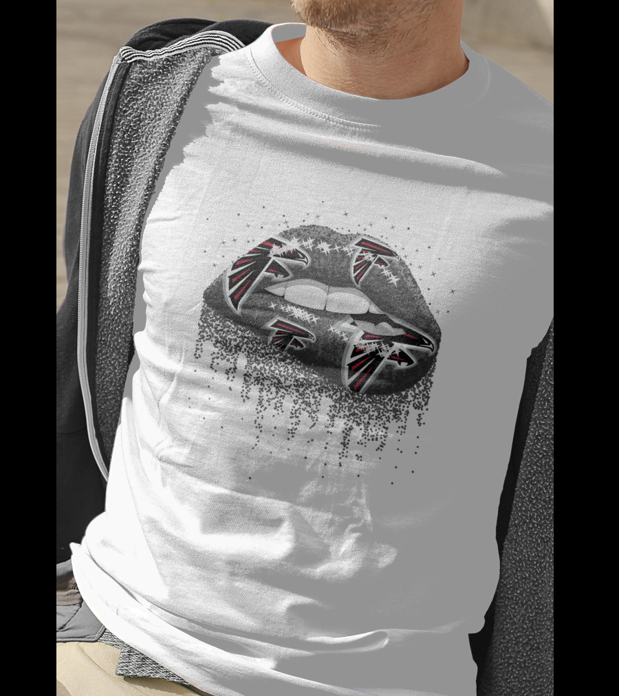 Atlanta Falcons Glitter Lips T-Shirt