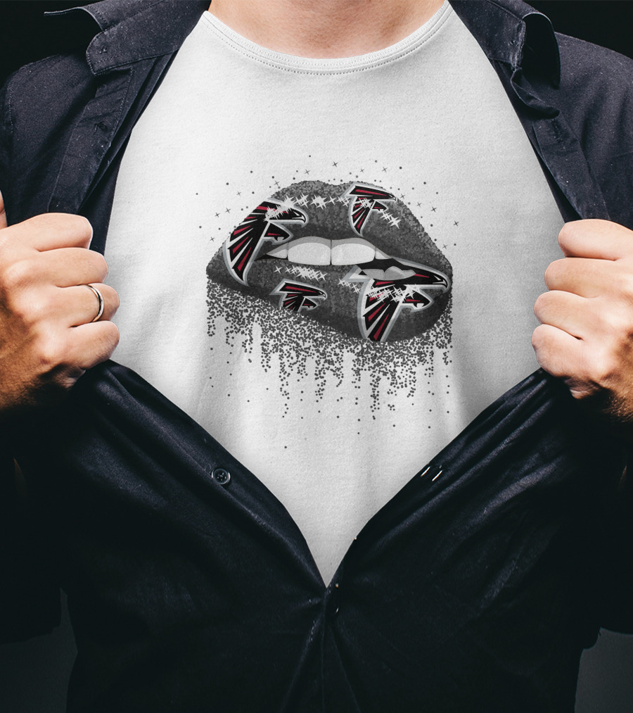 Atlanta Falcons Glitter Lips T-Shirt