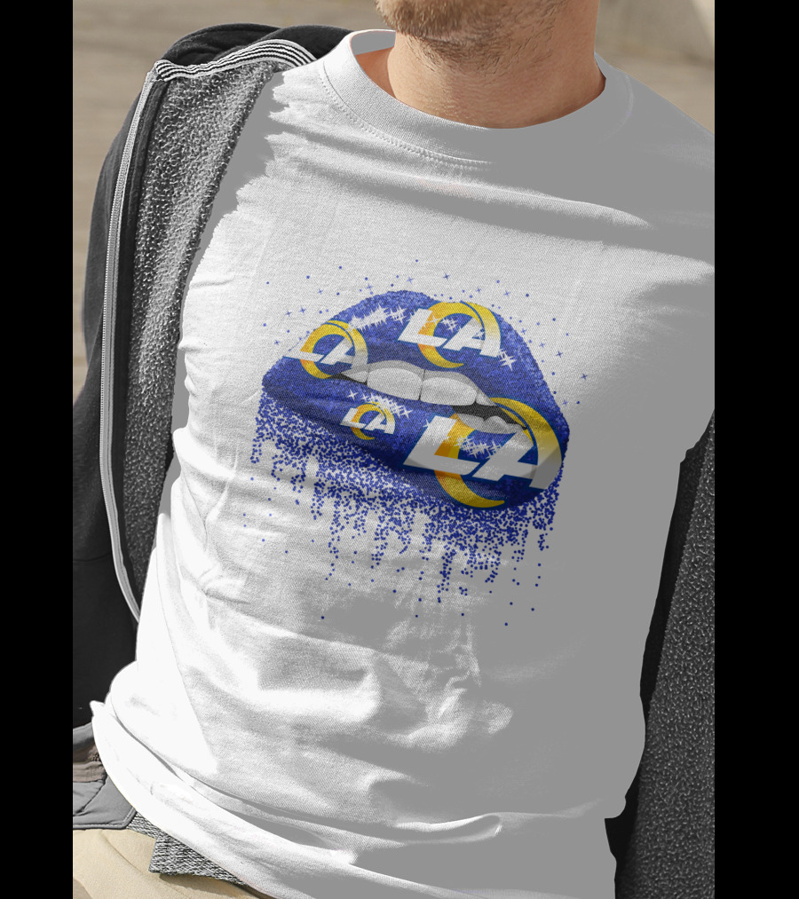 Los Angeles Rams Blue Lips With Team T-Shirt