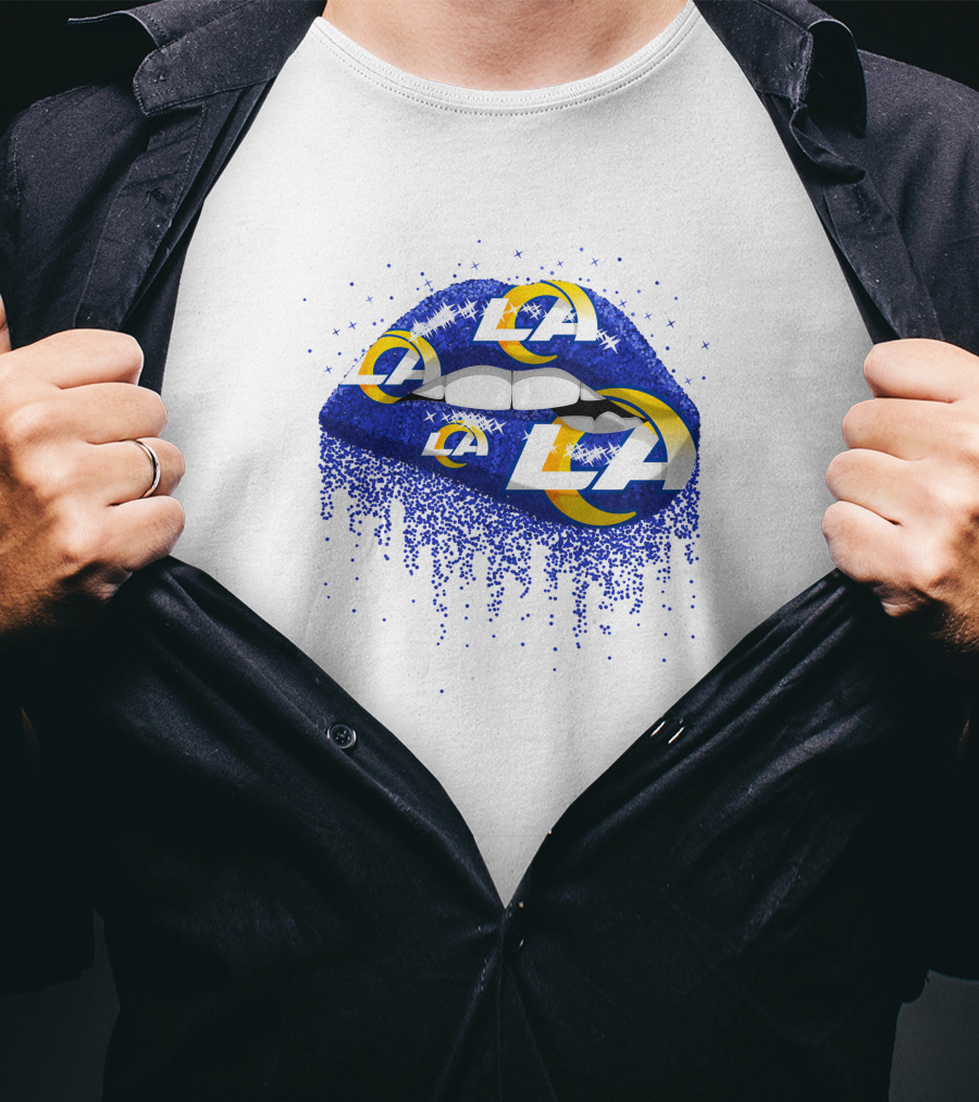 Los Angeles Rams Blue Lips With Team T-Shirt