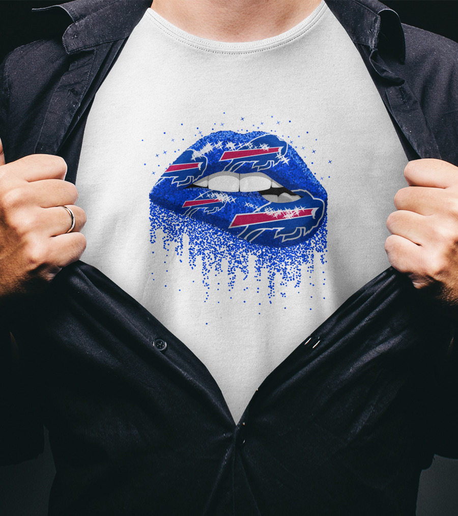 Buffalo Bills Football Team Blue Lips T-Shirt