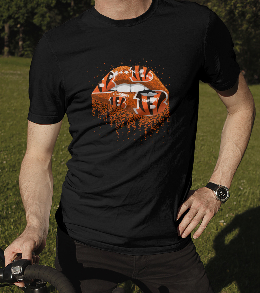 Cincinnati Bengals Tiger Stripe Lips Pattern Fan Merchandise T-Shirt
