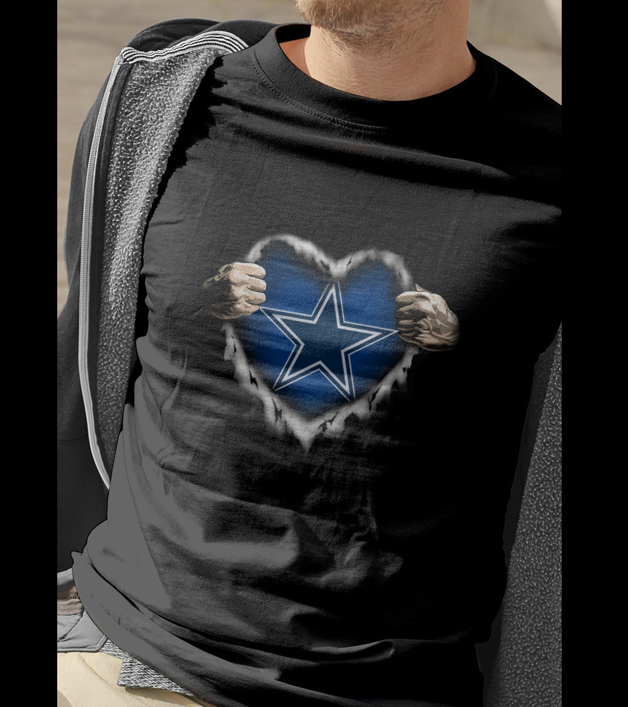 Dallas Cowboys Ripped Heart T-Shirt