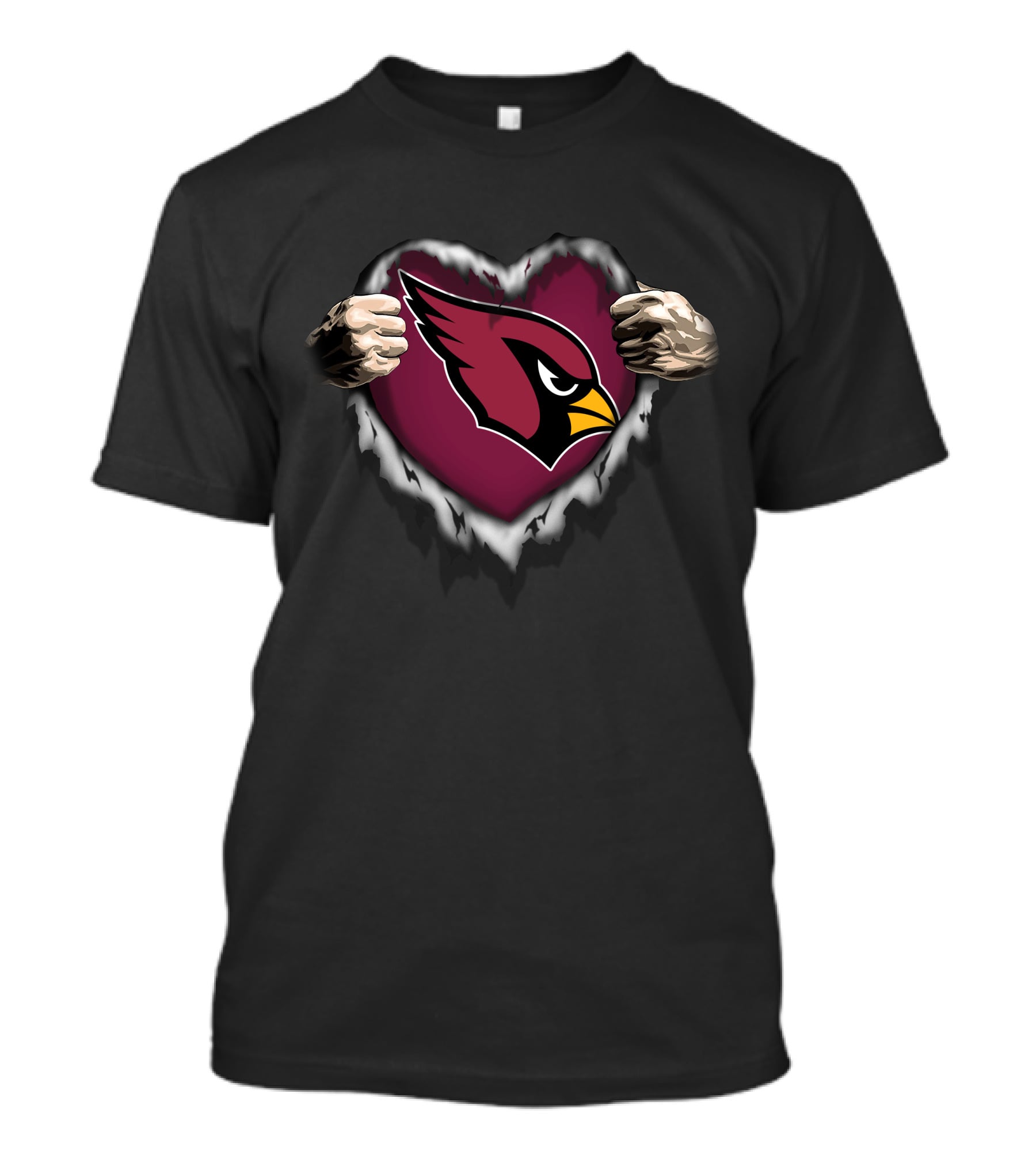 Arizona Cardinals Ripped Heart T-Shirt
