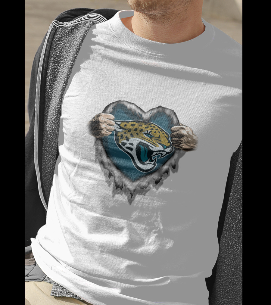 Jacksonville Jaguars Ripped Heart T-Shirt