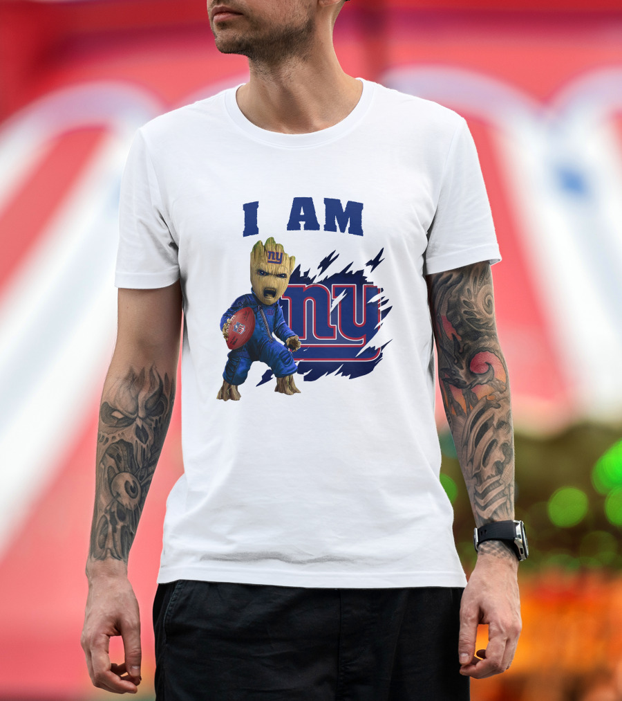 I Am Groot New York Giants NFL Football Fan T-Shirt