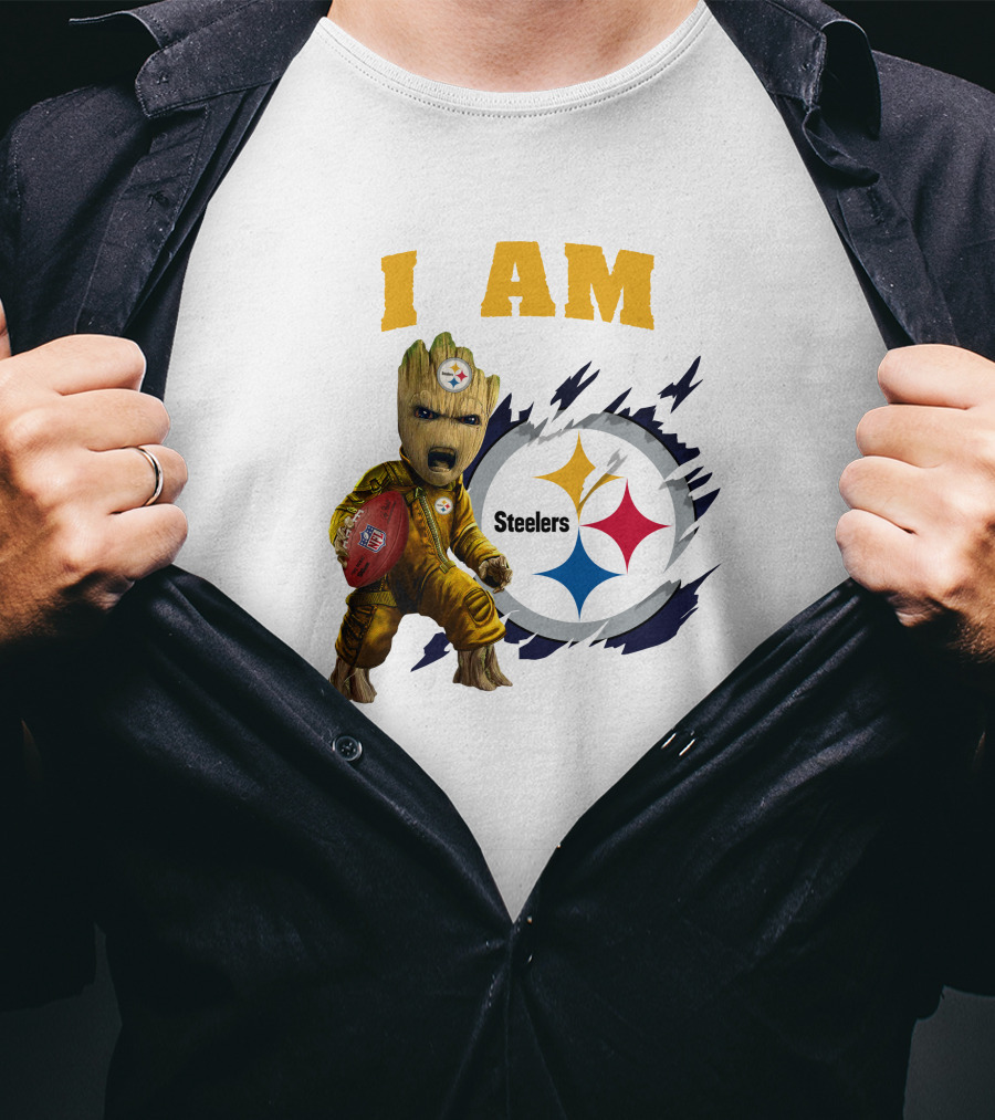 I Am Groot Steelers NFL Football Fan Gear T-Shirt