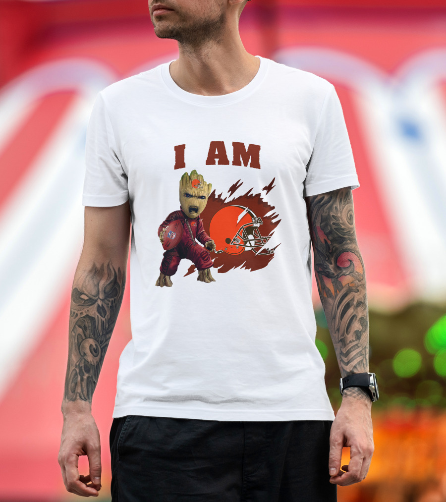 I Am Groot Cleveland Browns Football Character T-Shirt