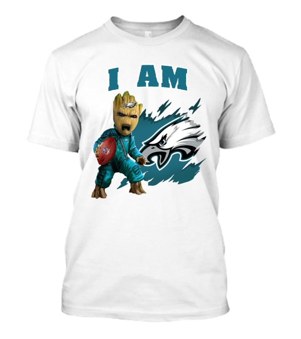 I Am Groot Philadelphia Eagles Football Marvel Crossover T-Shirt