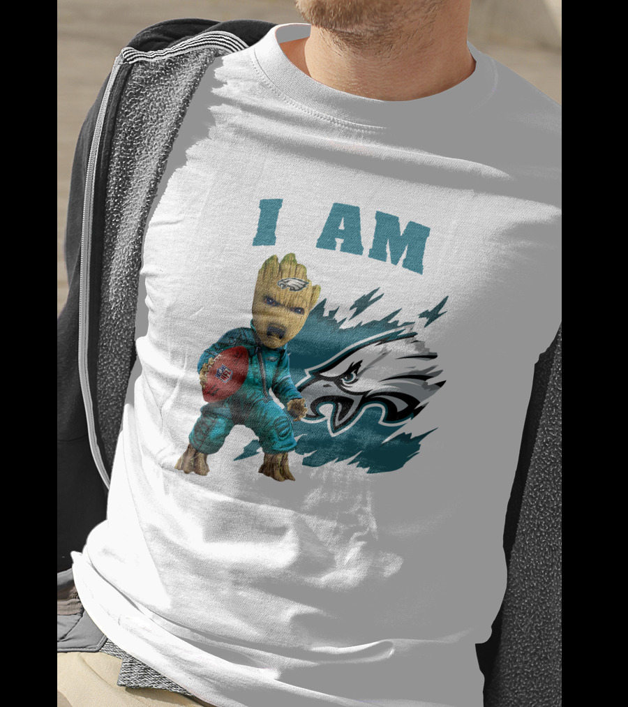I Am Groot Philadelphia Eagles Football Marvel Crossover T-Shirt
