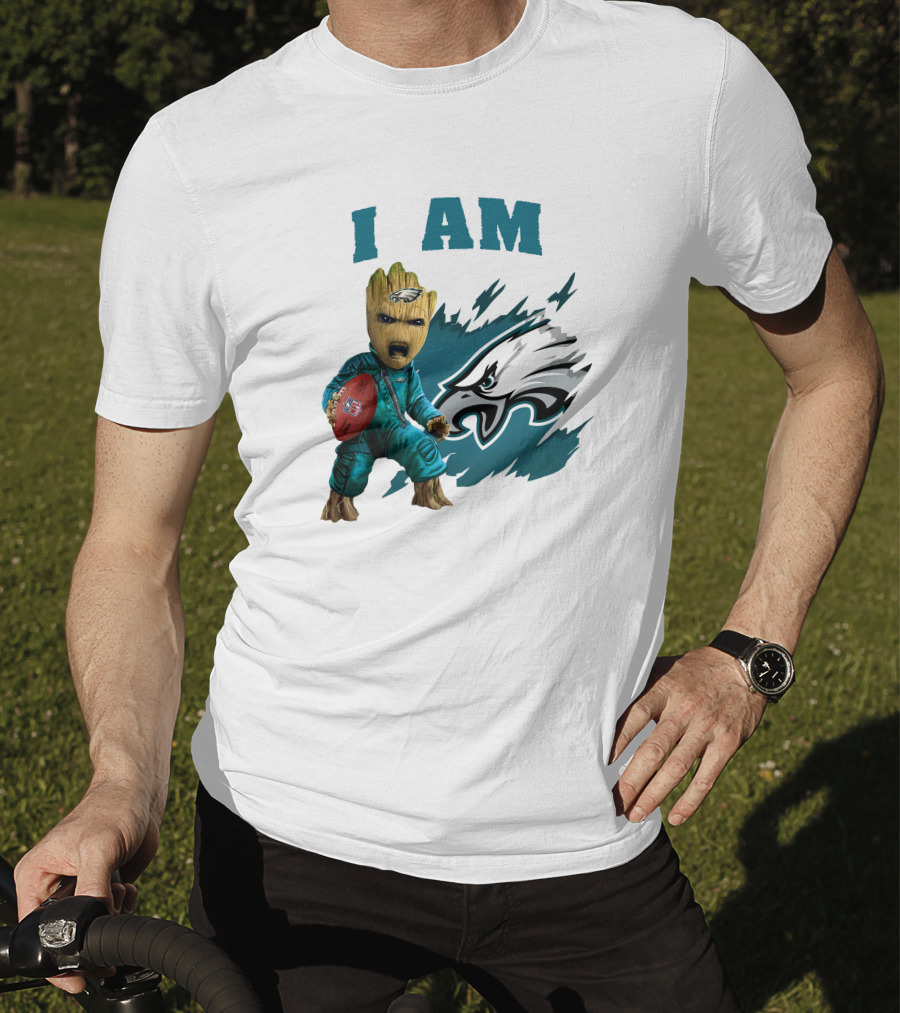 I Am Groot Philadelphia Eagles Football Marvel Crossover T-Shirt