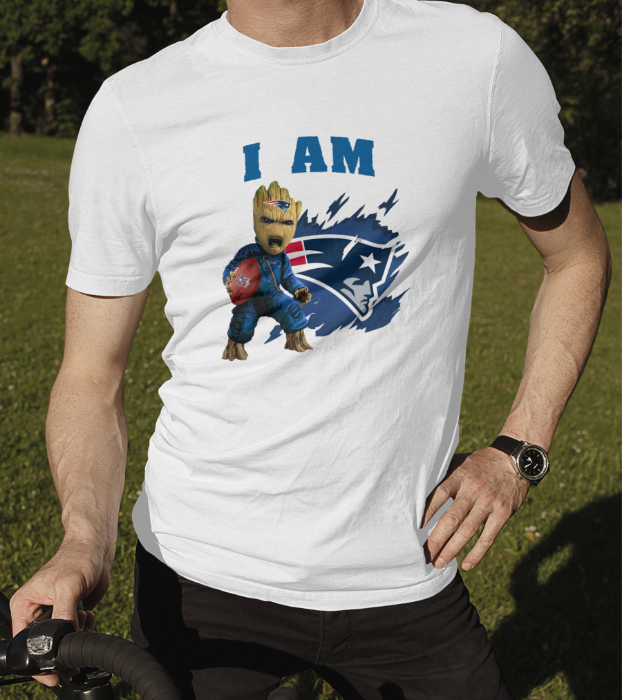 I Am Groot New England Patriots Football Character With Team T-Shirt