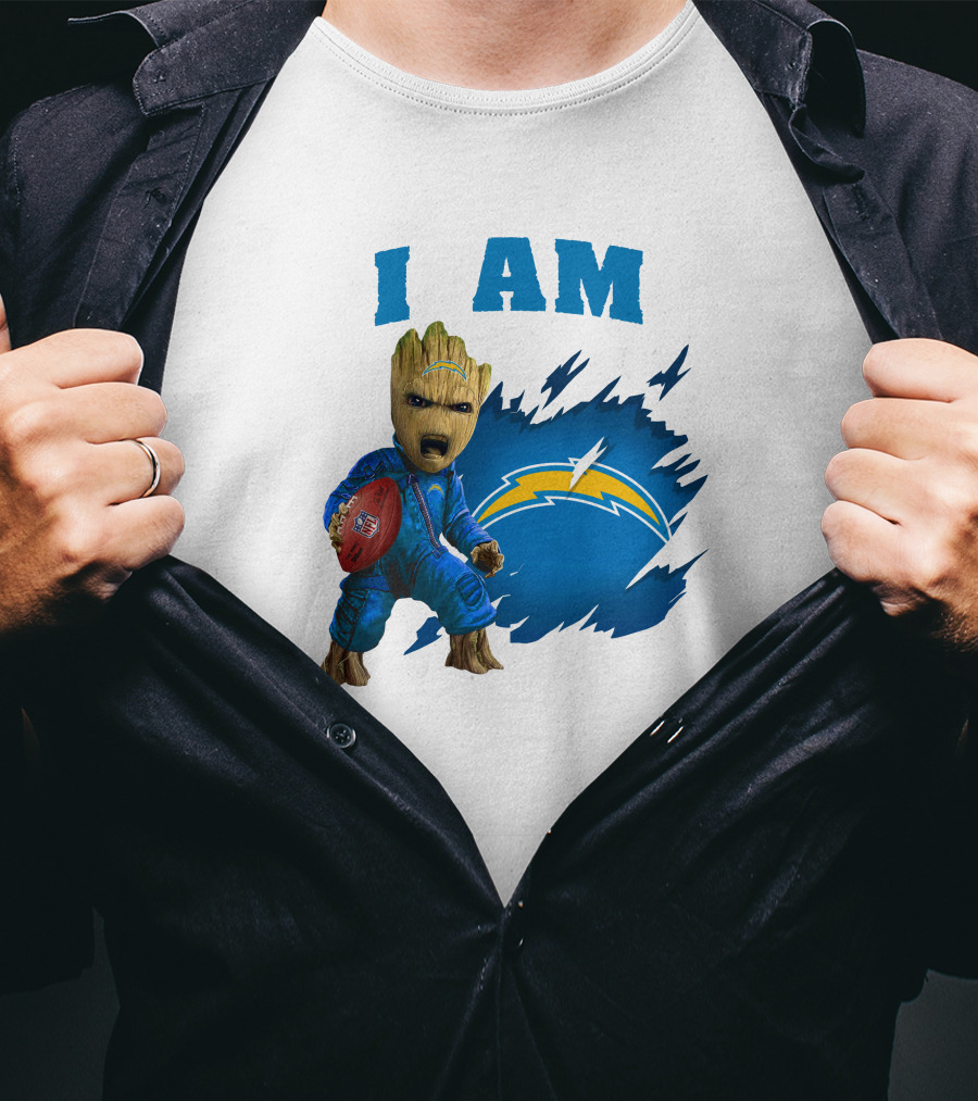 I Am Groot Los Angeles Chargers Football Marvel Character T-Shirt