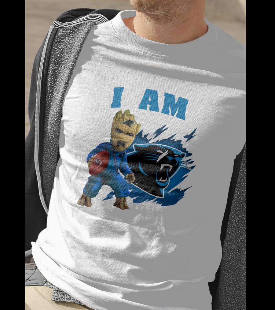 I Am Groot Carolina Panthers NFL Football Groot With Panthers T-Shirt